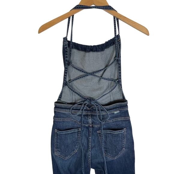 MOTHER Tie Back Hustler Ankle Fray Jumpsuit in Pardon My French Wash - Picture 11 of 11